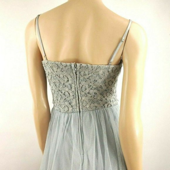 City Triangles Mini Dress Blue Lace And Tulle Size 7 - Picture 5 of 7